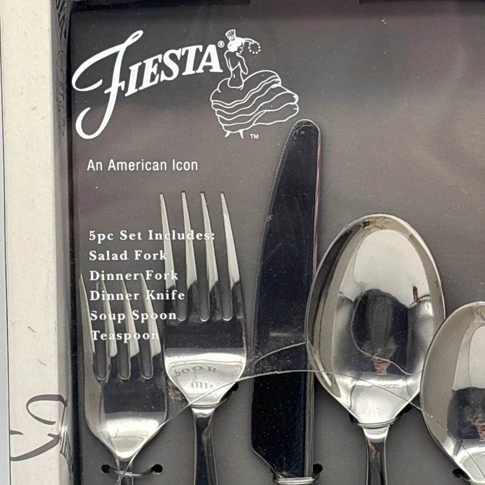 Fiesta Fiestaware SUNFLOWER Yellow Flatware Silverware Dinner 5-piece Set NEW
